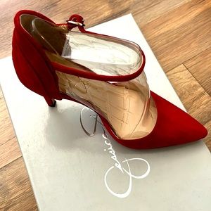 Red high heels Jessica Simpson